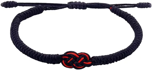 Vista 6 de Pingyongchang Pulseras de cuerda roja para parejas, protección a juego, relaciones de larga distancia, ajustable, de buena suerte, nudo, pulsera