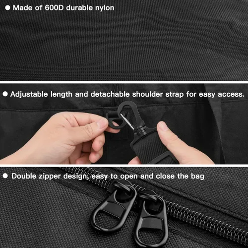 Vista 3 de Xxerciz Bolsa de carrito de golf para Caddytek, bolsa de transporte plegable de 3 ruedas, bolsa de repuesto ligera para carritos con correas