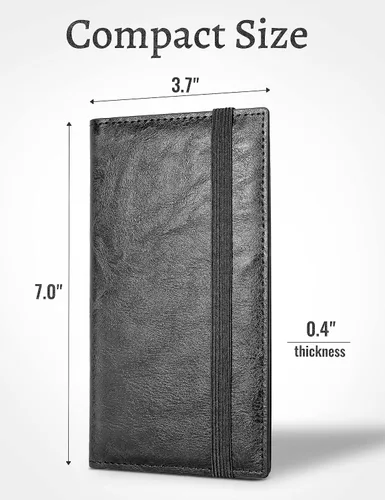Vista 3 de Yarnic Funda para chequera personal, soporte para chequera con soporte para bolígrafo y divisor de plástico transparente integrado para cheques