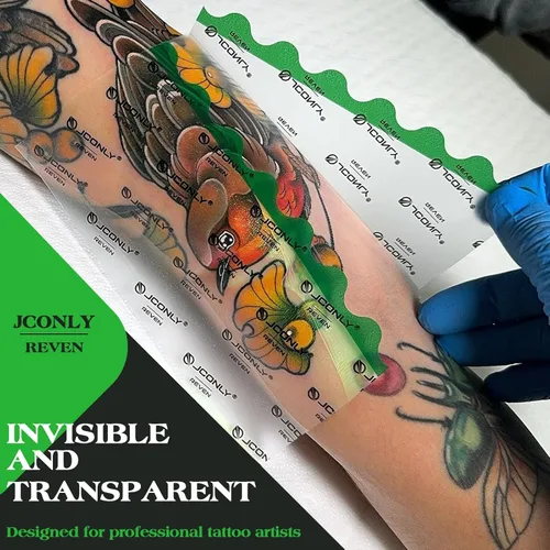 Vista 4 de Reven - Rollo de vendaje mate de 4 pulgadas x 11 yardas, parche para cubrir tatuajes, impermeable, transparente, transpirable, más rápido, curación