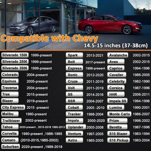 Vista 2 de West Llama Funda personalizada para volante de automóvil para Chevy de 14.5 a 15 pulgadas, funda de volante para Chevrolet (negro, tamaño estándar)