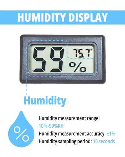 Vista 2 de Higrómetro, medidor de humedad, hidrómetro, termómetro de habitación interior, sensor de humedad, termómetro interior, humidistato, higrómetro