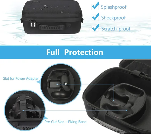 Vista 5 de JSVER Case for Meta Quest Hard Carrying Case for Oculus Quest 1 VR Gaming Headset and Controllers Accessories Portable Travel Storage Case for