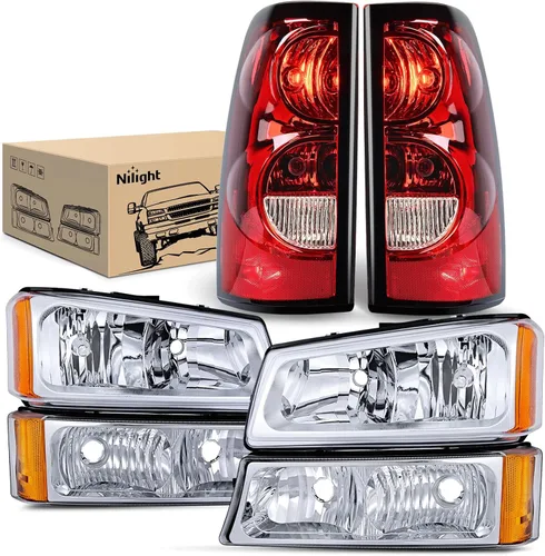 Vista 18 de Nilight Conjunto de luz trasera compatible con Chevy Silverado 1500 1500HD 2500 2500HD 2500 2500HD 3500 2007 Chevrolet Classic OE Style lámpara Lado
