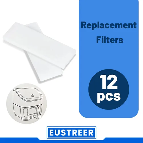 Vista 8 de 12 piezas de filtros de repuesto para freidora de aire de 6 cuartos de galón Instant Vortex Plus con ClearCook y OdorErase, filtros de aire