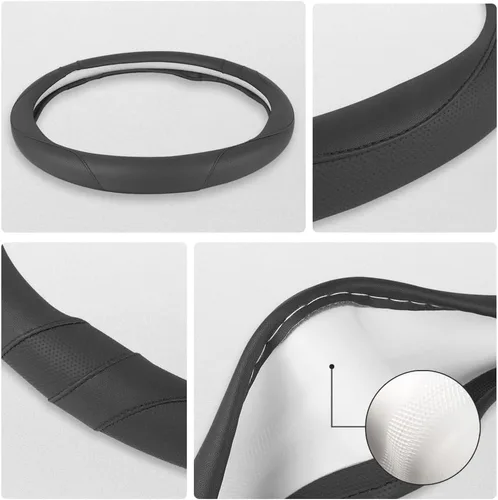 Vista 4 de West Llama Funda personalizada para volante de automóvil para Chevy de 14.5 a 15 pulgadas, funda de volante para Chevrolet (negro, tamaño estándar)