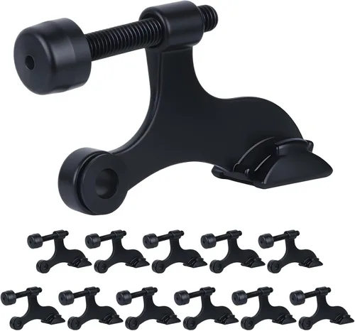 Vista 9 de HOME MASTER HARDWARE - Tope de puerta con pasador de bisagra, paquete de 8, negro, ajustable, de servicio pesado, con puntas amortiguadas de plástico