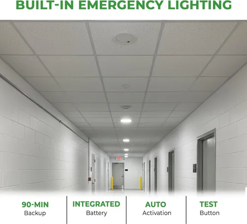 Vista 4 de E2 Lighting Luz LED empotrable de 8 pulgadas con batería de emergencia de respaldo, 8 pulgadas, retrofit LED empotrable de 8 pulgadas, luz LED