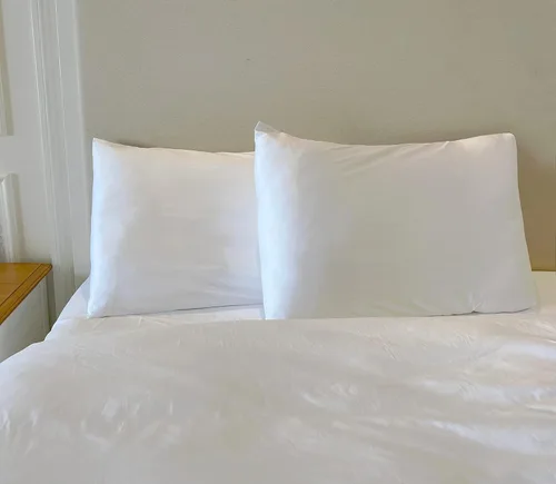 Vista 2 de Almohada de viaje para niños pequeños, 12 x 16 pulgadas, 400 hilos, algodón egipcio, 2 piezas, funda de almohada de viaje con cierre de cremallera