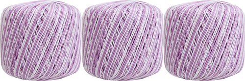 Vista 31 de Threadart Hilo de ganchillo multicolor 100% algodón puro - Azul mezclilla abigarrado - Talla 3 - Color 49