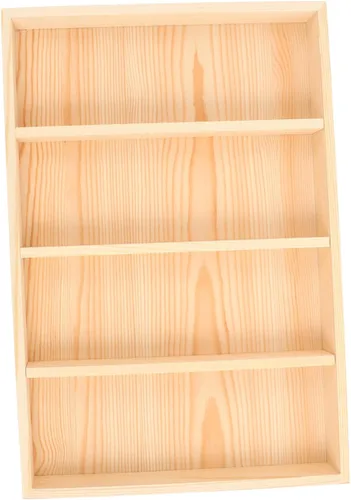 Vista 6 de EXCEART 3pcs Storage Tray Ring Dish Plates Engagement Ring Box Jewelry Compartment Tray Earring Tray Vanity Accessories Wooden Drawer Decorative