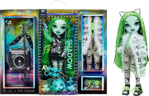 Rainbow Vision Shadow High Neon Shadow- Muñeca de Moda Poseable Harley Limestone (Verde Neón). 2 Atuendos de Diseñador para Mezclar y Combinar, Set