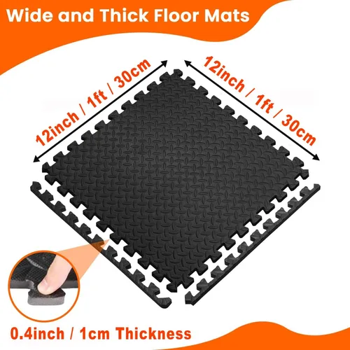 Vista 5 de Kangler Juego de 20 alfombrillas de gimnasio – Alfombrillas de suelo de espuma EVA tipo puzzle, baldosas de suelo de espuma entrelazada de alta