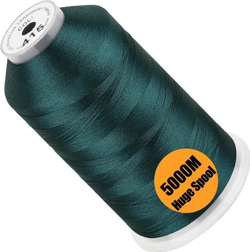 Vista 32 de New Brothread - Bobina única de 5000 m de hilo de poliéster para máquina de bordar 40WT para máquinas comerciales y domésticas - Rojo ámbar