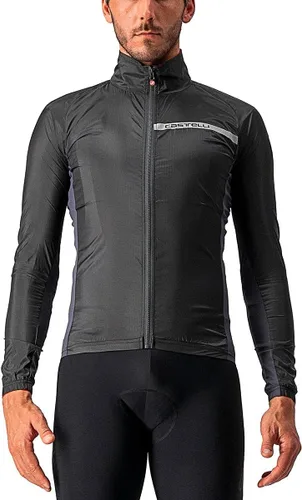Castelli Chaqueta elástica Squadra para hombre, resistente al viento, con cremallera y cuello alto para ciclismo de carretera y grava I