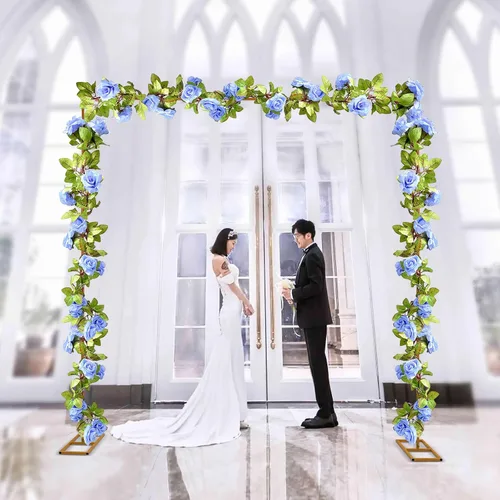 Vista 4 de Arcos de boda para ceremonia, soporte de arco de globos, soporte de arco de telón de fondo, fácil montaje, cenador de jardín para ceremonia de boda
