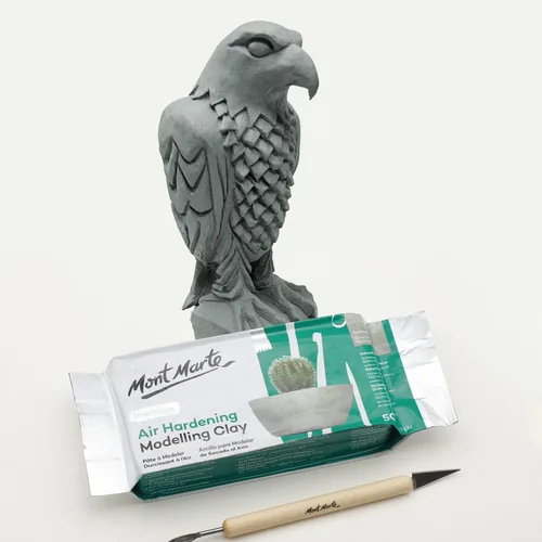 Vista 8 de Mont Marte Arcilla de modelado endurecedor por aire, 1.1 libras (17.64 oz) en granito, arcilla de color piedra para esculpir, efecto de brillo
