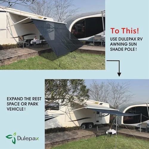 Vista 6 de Dulepax Barras de Sombra para Toldo de RV. Juego de Dos, Varillas de Aluminio Ajustables para Pantalla de Sombra de Toldo de RV. Expande el Espacio