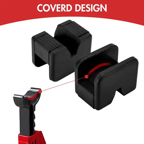 Vista 6 de Toolly Paquete de 4 adaptadores de almohadilla para soporte de gato, 2-3 toneladas universal de goma resistente con marco ranurado riel protector