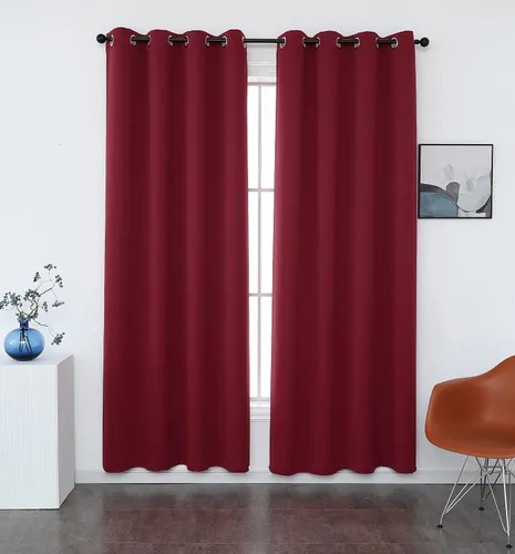 Vista 26 de INLINAS Cortinas opacas para dormitorio, aislamiento térmico, reducción de ruido, ahorro de energía, juego de 2 paneles de 52 pulgadas de ancho x 84