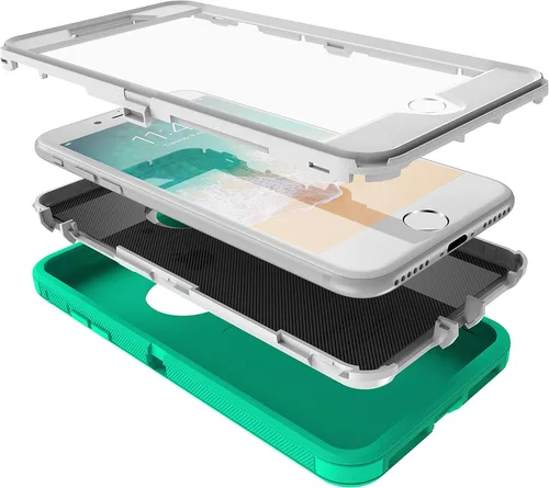 Vista 8 de Mgx Heavy Duty Case for iPhone 8 Plus [Built-in Screen Protector] and Shockproof Drop-Proof Triple Layer Defense Cover Compatible with 7 Plus/ 6