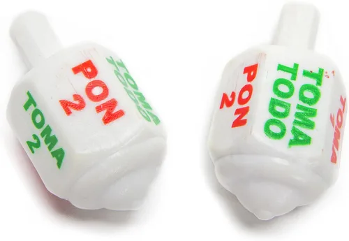 Classic Mexican Pirinola Toma Todo Plastic Solid Peace Color Collection/Pirinola de Plastico Solida Colección de Colores (Paquete de 2) (blanco)