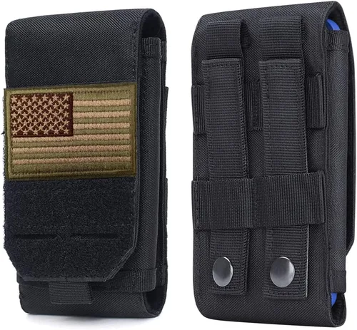Vista 13 de Funda táctica universal negra Molle impermeable para iPhone 13 Pro Max/12 Pro Max/11 Pro Max/XS Max Less 6.7 pulgadas