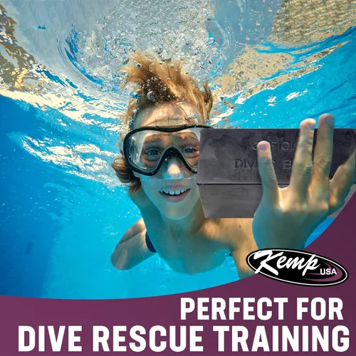 Vista 5 de Kemp USA Ladrillo de buceo de goma de 10 libras, peso de agua rectangular duradero para entrenamiento de salvavidas y práctica de rescate