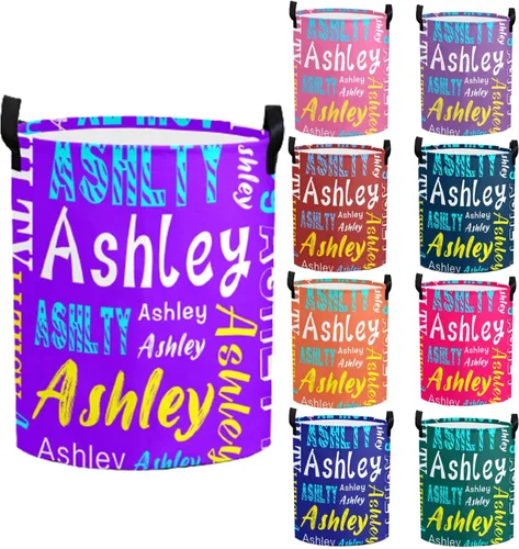 Vista 14 de Cesta de lavandería personalizada con nombre, cesta de lavandería plegable con asa para baño, sala de estar, dormitorio