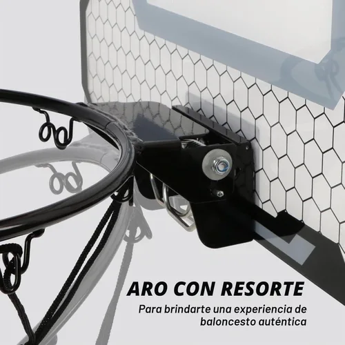Vista 8 de Aro de baloncesto interior con 2 bolas y accesorios completos, sobre la puerta y mini aro para niños y adultos