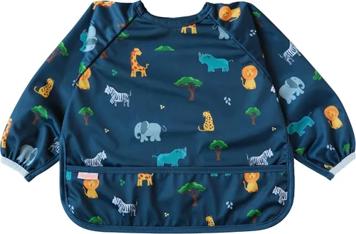 Vista 16 de Torange Babero de bebé, babero de manga larga para niño, baberos impermeables para bebé, bata de destete para bebé, babero de alimentación lavable a