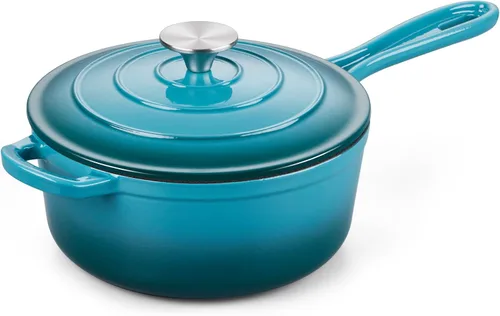 Vista 26 de Onader Enameled Cast Iron Sauce Pan, 1QT Small Saucepan with Lid, Cast Iron Sauce Pot, Enamel Dutch Oven, Nonstick & Heavy Duty – Cream White