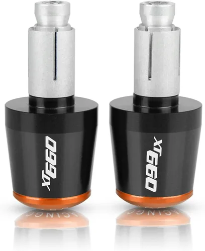 for Yamaha XT 660 XT660 1984 1985 1986 2004-2017 2012 2013 2014 7/8" 22mm Motorcycle CNC Aluminum Handlebar Grips Ends (Color : Black- Orange)