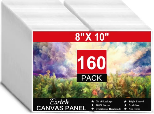 Vista 20 de ESRICH Tableros de lona para pintura, paquete de 48 lienzos para pintar 4x4 pulgadas, 100% algodón, pequeños lienzos imprimados sin ácidos, mini