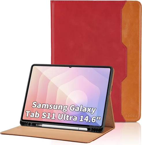 Vista 84 de Funda para Samsung Galaxy Tab A7 de 10,4 pulgadas 2020 (SM-T500/T505/T507) - Funda de piel sintética con función atril y bolsillo, función de Azul