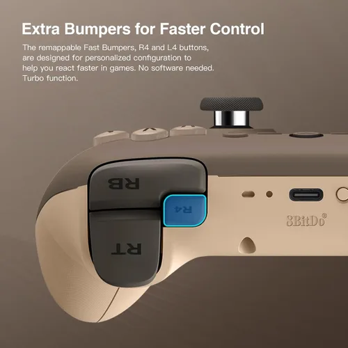 Vista 4 de 8Bitdo Ultimate 2C Wireless Controller for Windows PC and Android, with 1000Hz Polling Rate, Hall Effect Joysticks and Hall Triggers, and Remappable