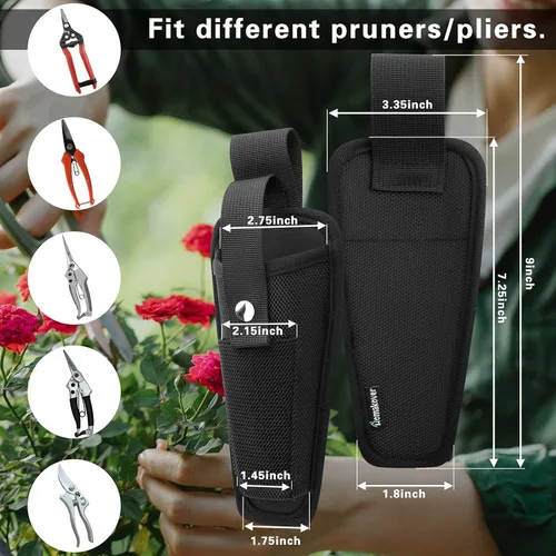 Vista 2 de Funda para herramientas para tijeras de podar, tijeras de podar, colgar para jardín, alicates, tijeras de podar, tijeras de podar
