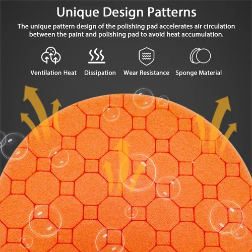 Vista 4 de Almohadillas de pulido, paquete de 5 almohadillas de 3.5 pulgadas para placa de respaldo de 3 pulgadas, almohadillas de esponja de pulido