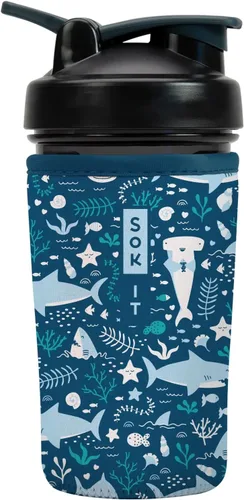 Vista 64 de Funda aislante de neopreno para botella mezcladora de proteínas Sok It BotlSok (Jardín inglés de picnic, se ajusta a botella mezcladora de 28 oz)