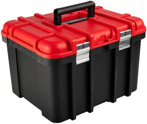 Vista 6 de Stalwart - Caja organizadora de herramientas de plástico, caja de herramientas portátil extragrande de 18.7 pulgadas con bandeja organizadora