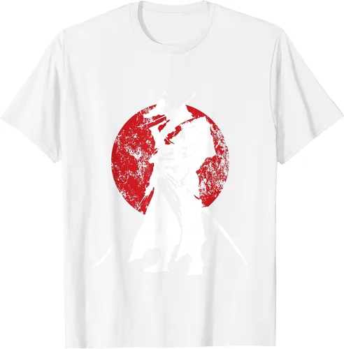 Vista 31 de Vintage Japanese Samurai Retro Bushido Warrior Japan Sword T-Shirt Asphalt Grey