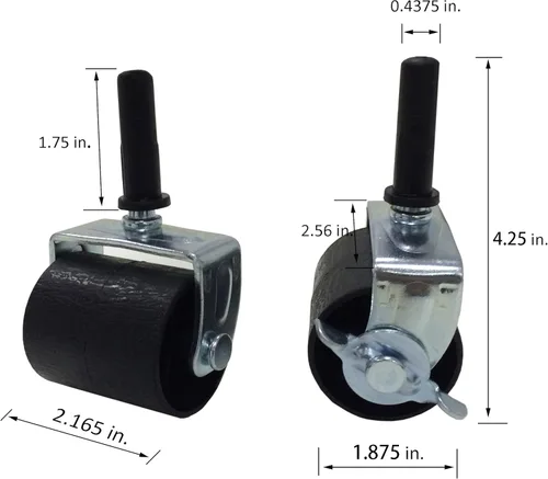 Vista 2 de King's Brand - Ruedas giratorias resistentes para marco de cama ~ Juego de 4 ~ (2 bloqueos y 2 sin bloqueo)