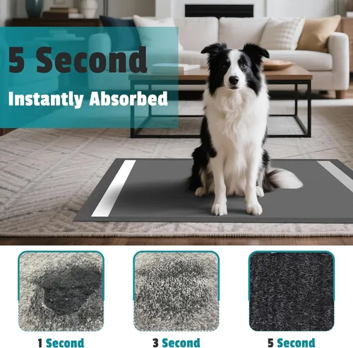 Vista 2 de Almohadillas de carbón para cachorros, carbón activado con control de olores XL de 28 x 34 pulgadas, a prueba de fugas, almohadillas desechables