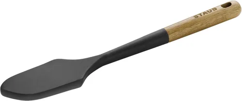 Vista 9 de STAUB Juego de cuchara de servir y cuchara espumadora, lados de cuchara, servir guisos y colar caldo con silicona duradera sin BPA y asas de madera