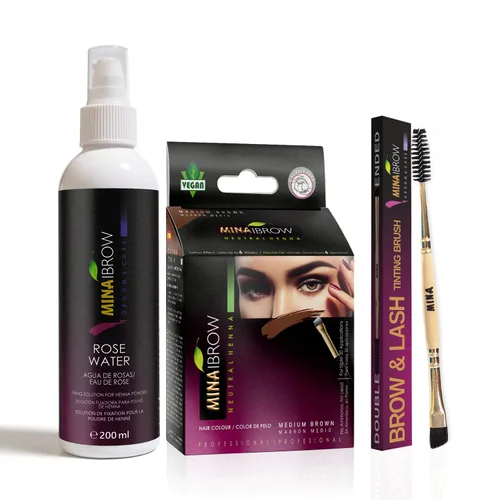 Vista 39 de Kit de tinte para cabello instantáneo MinaiBrow marrón claro 100% cobertura de canas hasta 30 aplicaciones, polvo de tinte natural con agua