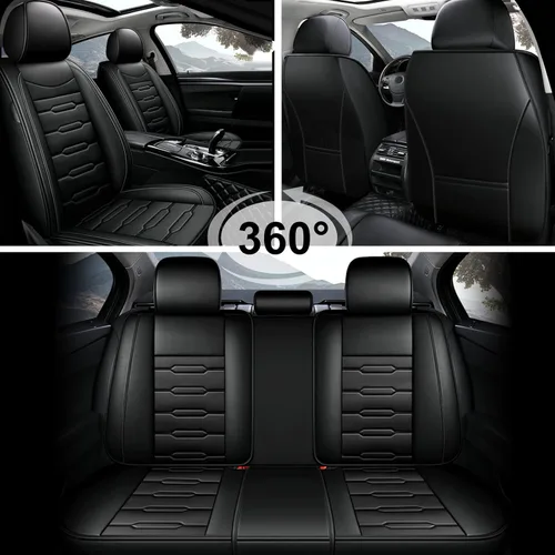 Vista 4 de AOMSAZTO - Fundas impermeables de cuero para asientos de auto, ajuste personalizado para 2009-2025 Dodge Ram 1500 2500 3500, cabina tripulación