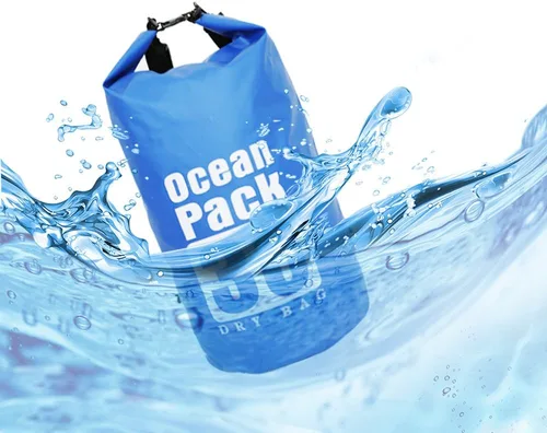 Vista 6 de Bolsa seca impermeable con correa desmontable ajustable de 10 l/20 l/30 l, bolsa superior enrollable mantiene el equipo seco para kayak, canotaje