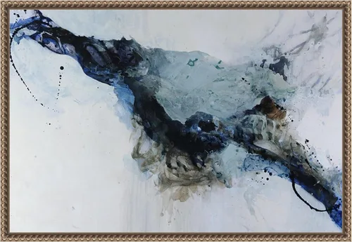 Amanti Art Framed Canvas Wall Art 16x23 Swift Undercurrent by Kari Taylor, Framed Wall Art Canvas, Abstract Artwork, Traditional Decor, Medium