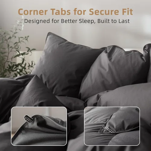 Vista 6 de Edredón de plumón de fibra tamaño individual, edredón de cama de estilo hotel, 750+ potencia de relleno, 1200 hilos, tela de algodón 100% orgánico