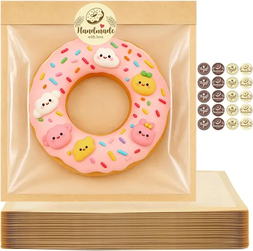 Vista 12 de 120 bolsas de galletas con sello, embalaje de galletas de 5.7 x 6.5